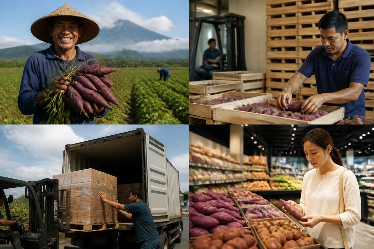 Japanese purple yams supply chain