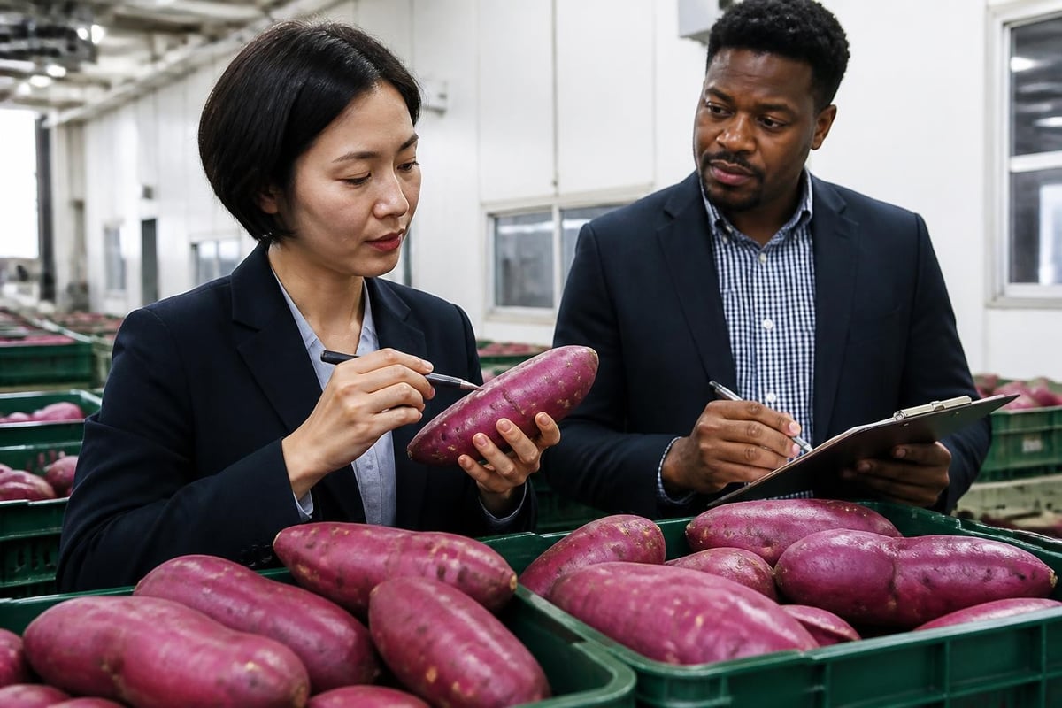Murasaki yam quality grading