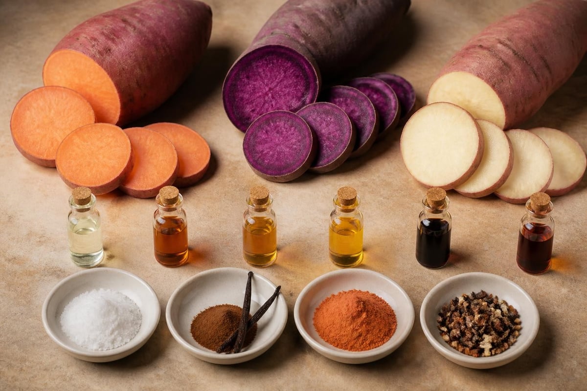 Sweet potato flavor compound distribution